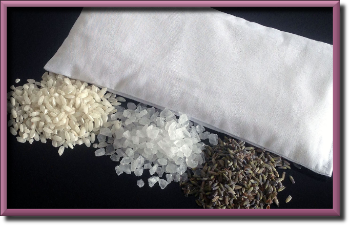 Inlay mit Lavendel Bergkristall und Reis